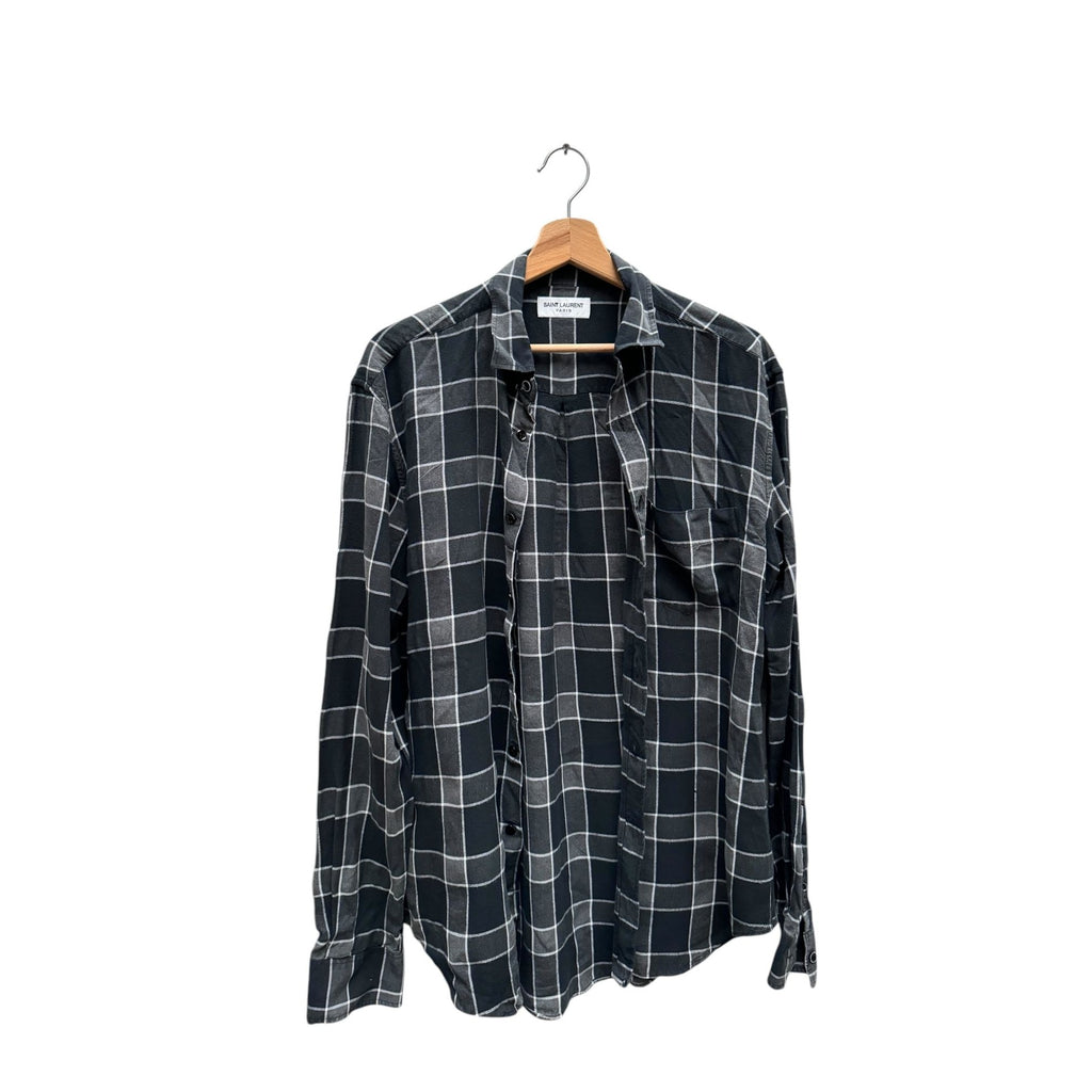 Navy Grey Checkered Shirt