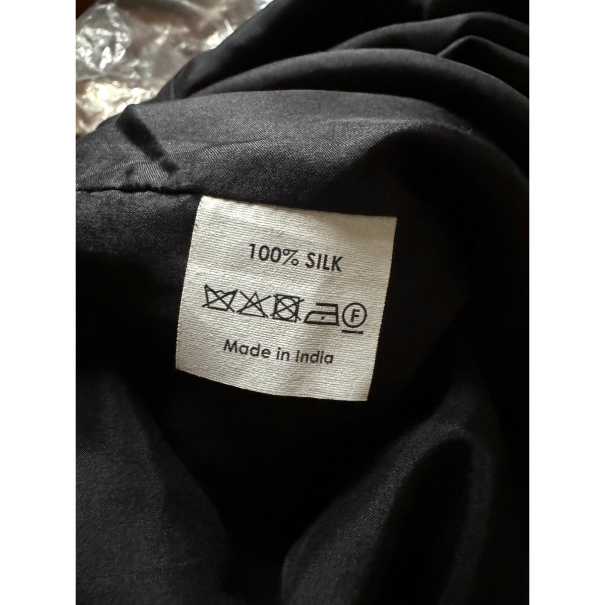 Black Tonal Floral Embroidered Silk Dress