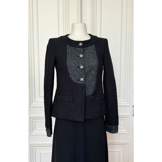 Spring 2015 Black Tweed and Lace Jacket
