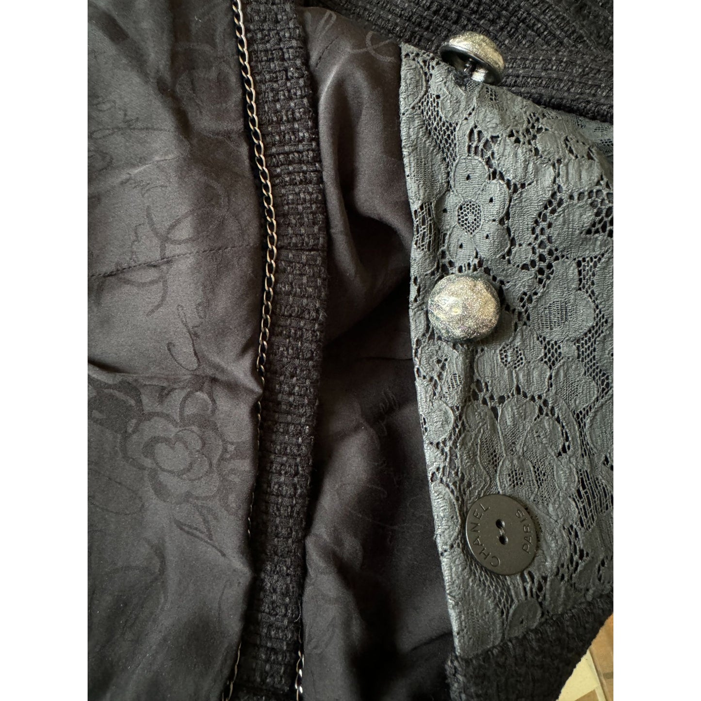 Spring 2015 Black Tweed and Lace Jacket