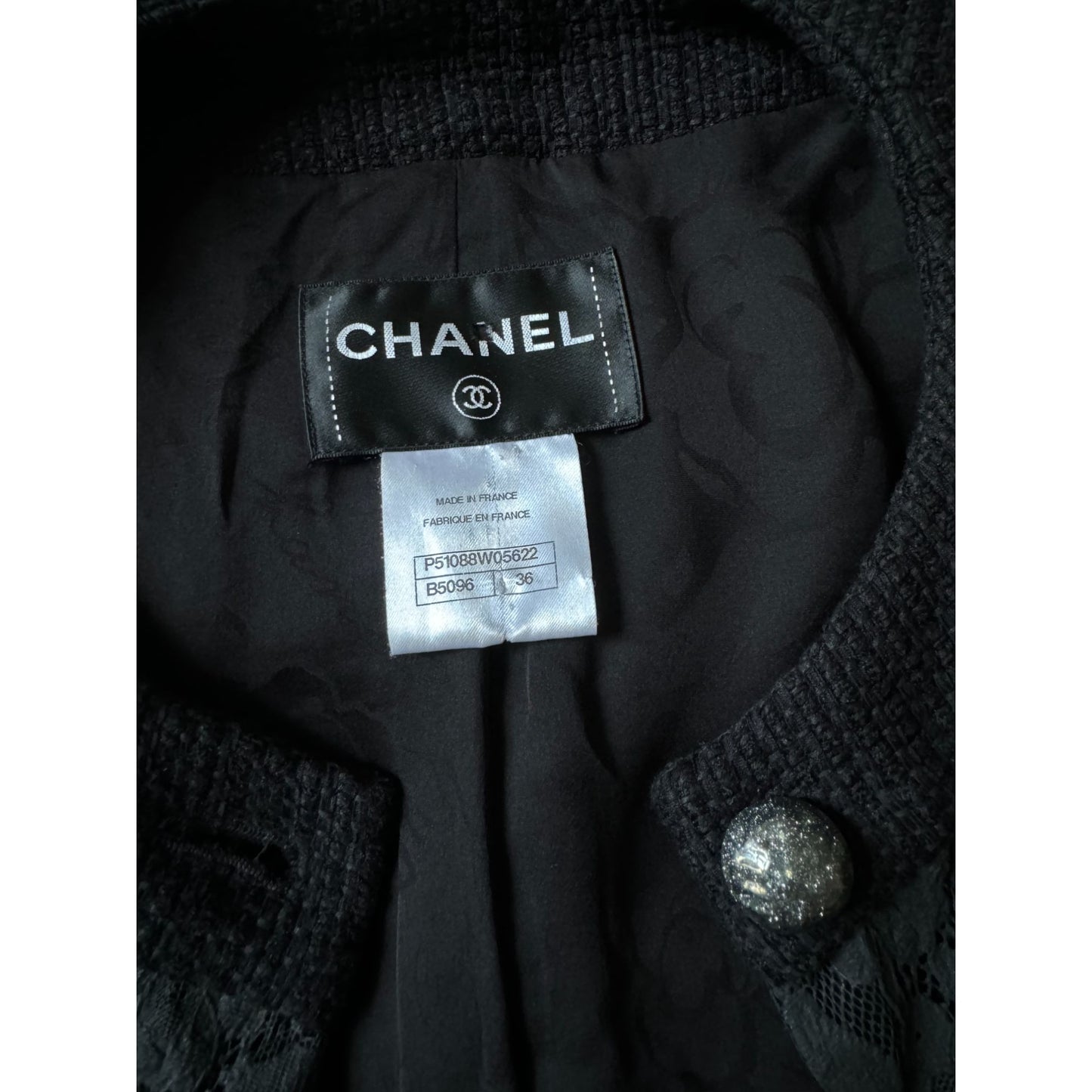 Spring 2015 Black Tweed and Lace Jacket
