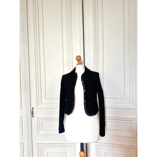 Black Bouclé Wool Jacket