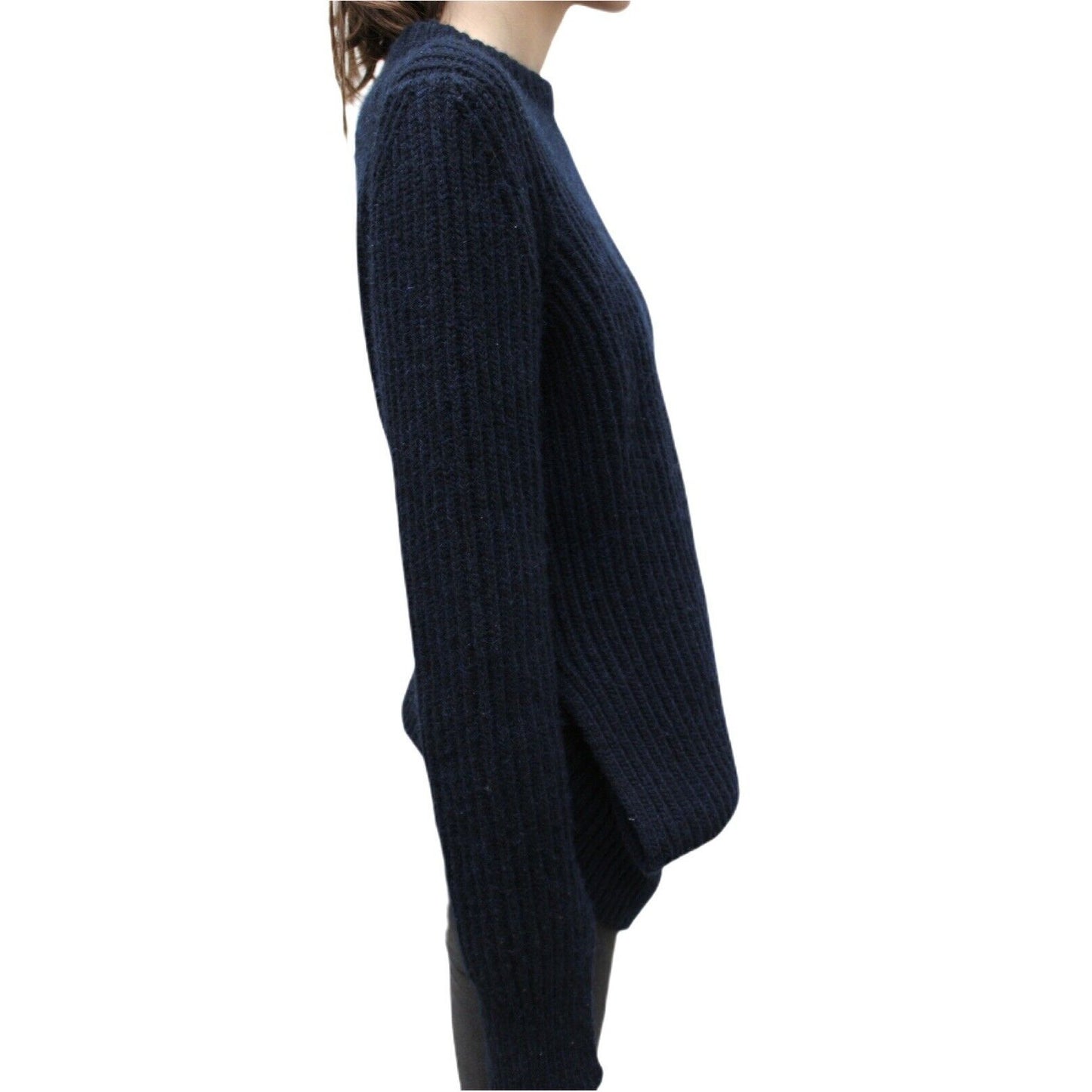 Phoebe Philo Navy Cashmere Mohair Twisted Sweater
