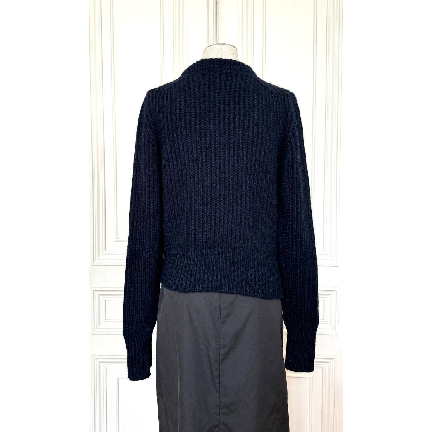Phoebe Philo Navy Cashmere Mohair Twisted Sweater