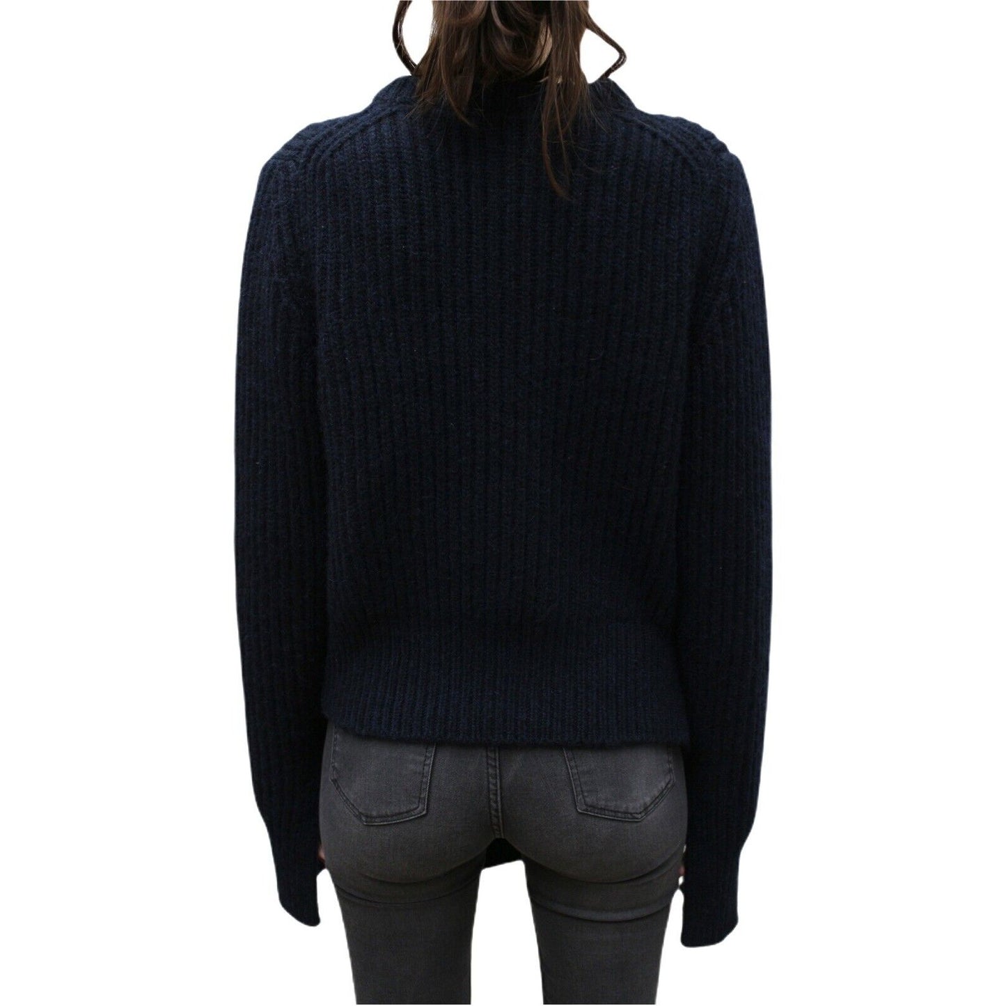 Phoebe Philo Navy Cashmere Mohair Twisted Sweater