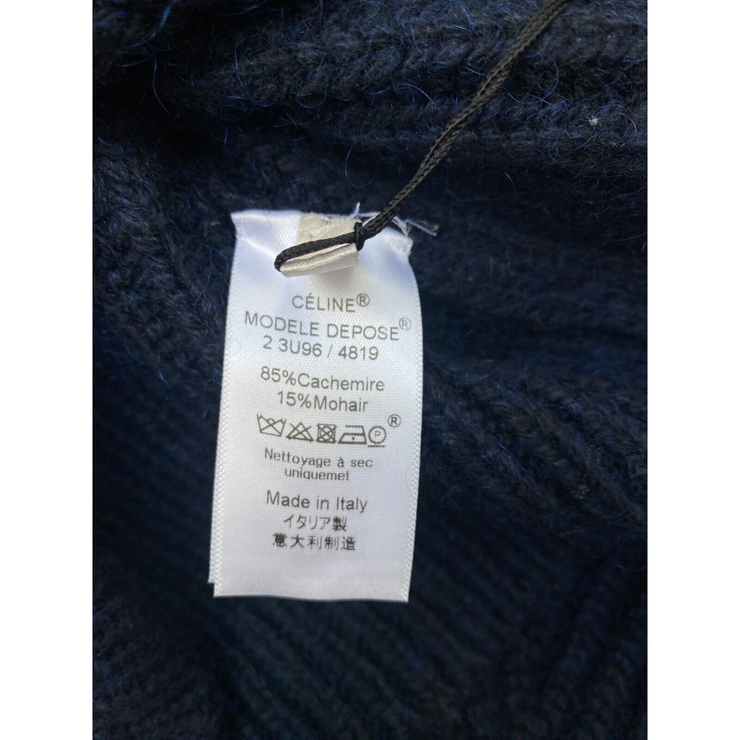 Phoebe Philo Navy Cashmere Mohair Twisted Sweater