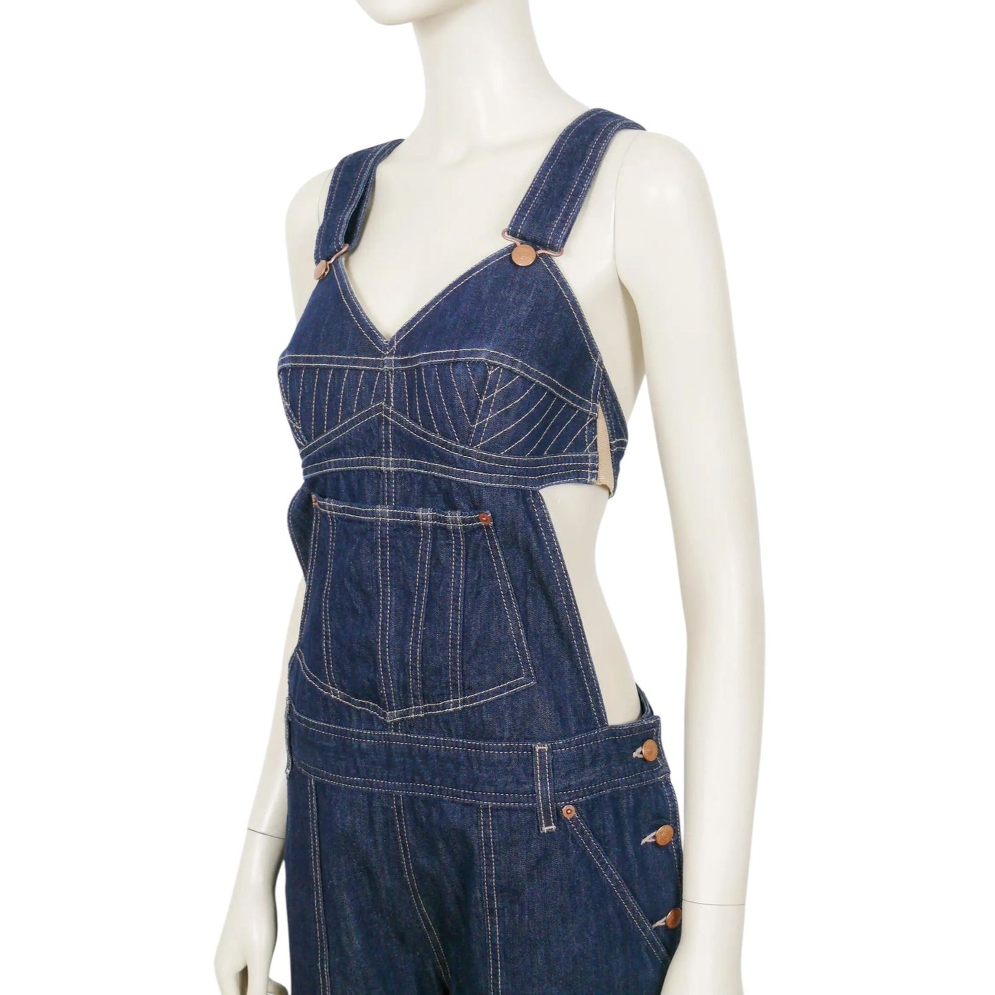 Iconic Raw Blue Denim Jumpsuit