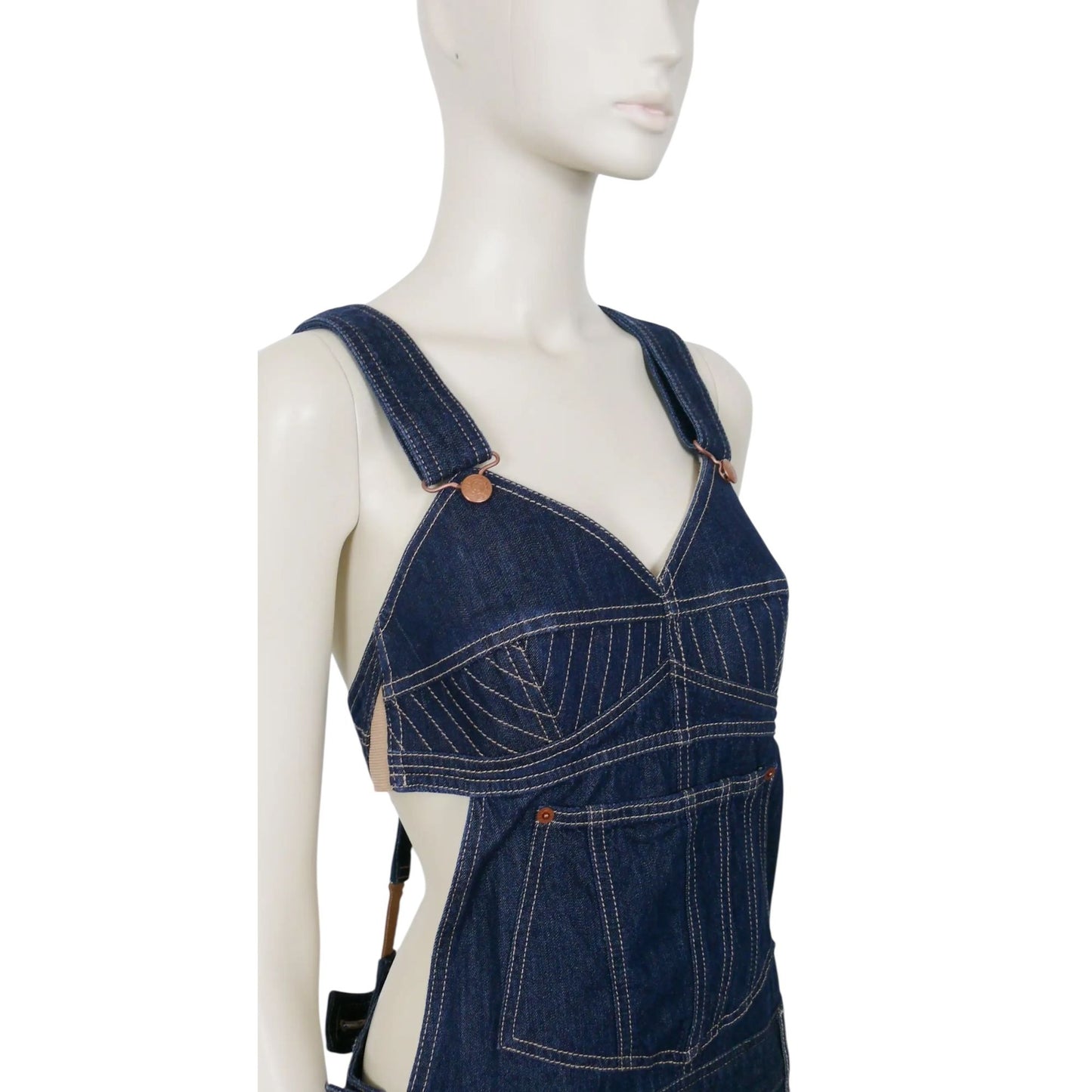 Iconic Raw Blue Denim Jumpsuit