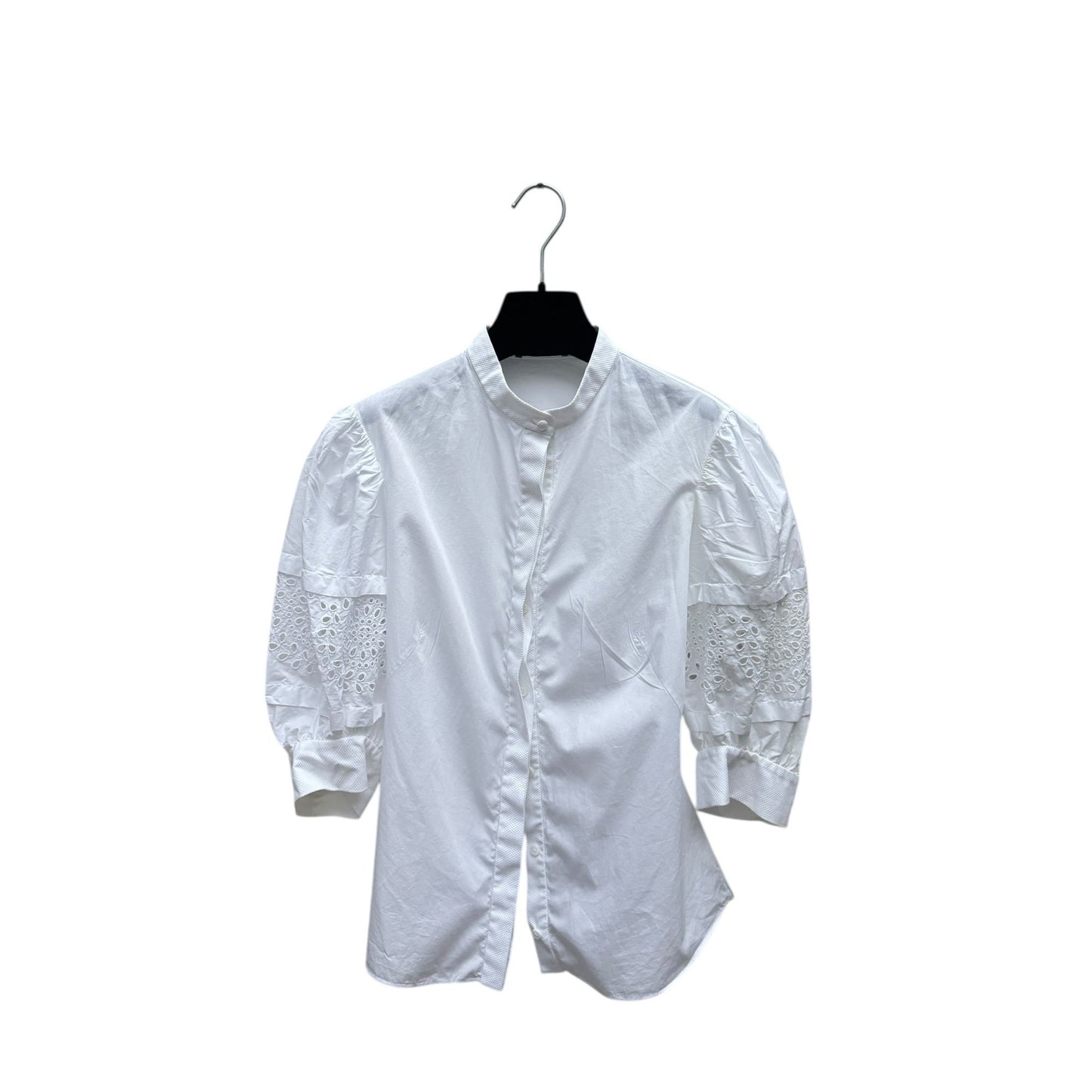 White Romantic Puff-Sleeve Shirt