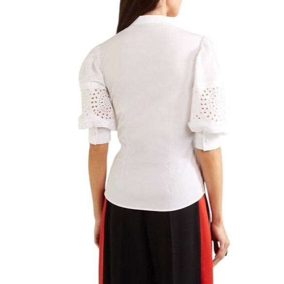 White Romantic Puff-Sleeve Shirt