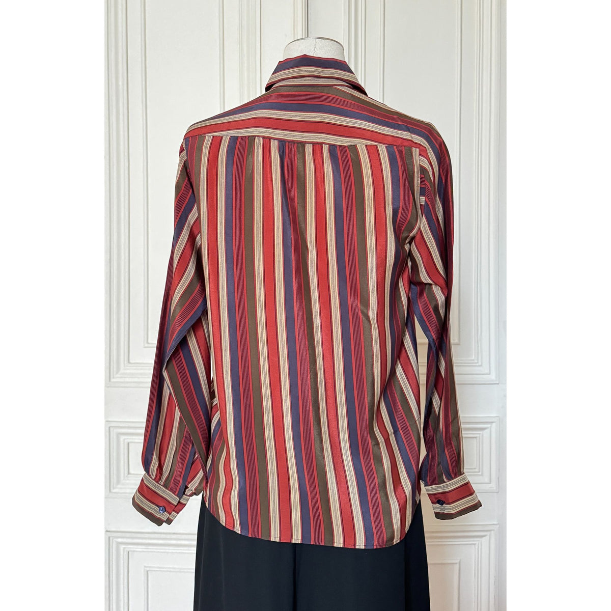 1970s Multicolor Striped Silk Shirt