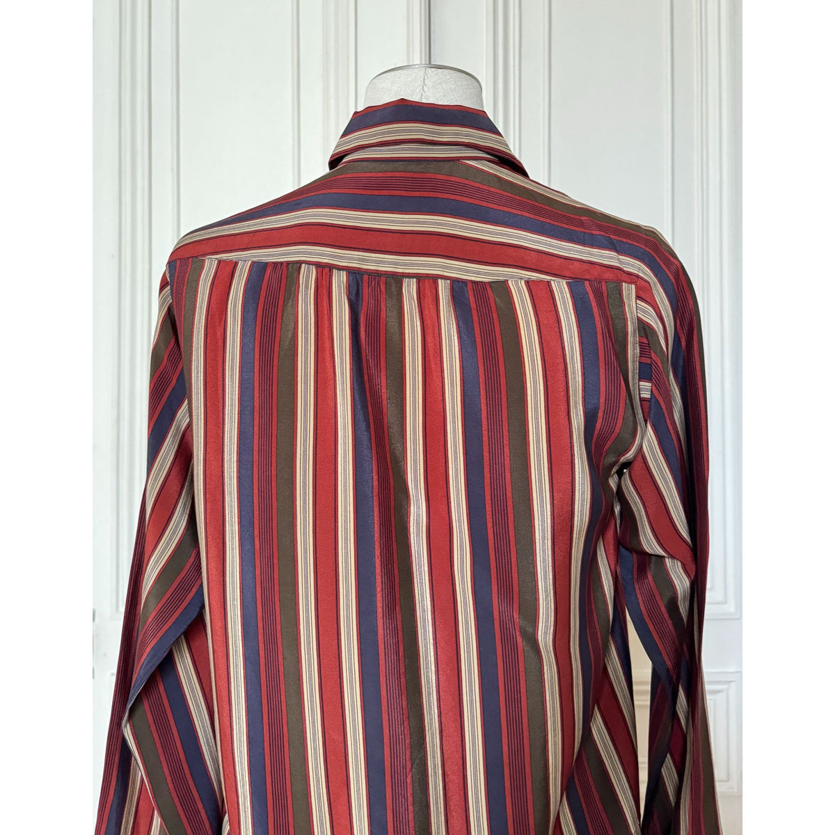 1970s Multicolor Striped Silk Shirt