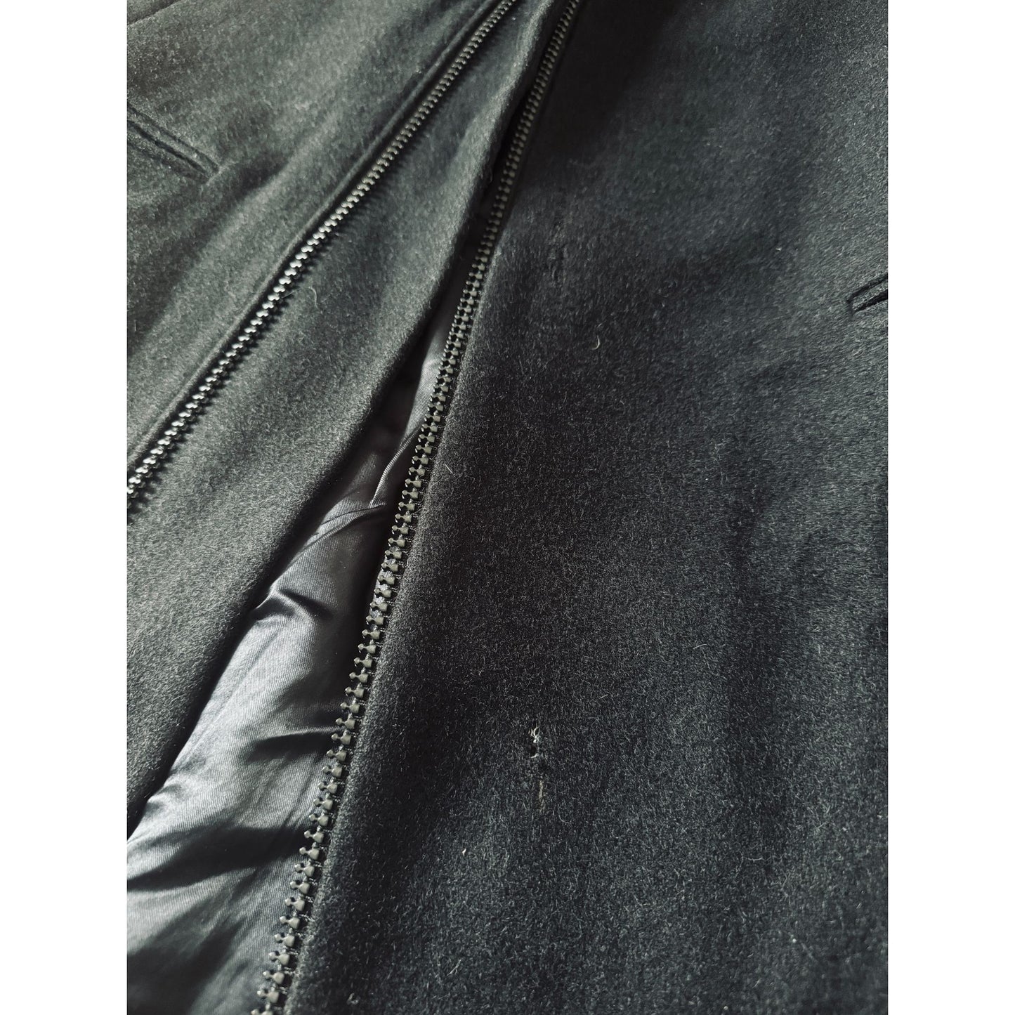 FW 2004–2005 “Waves” Black Wool Zipped Coat 