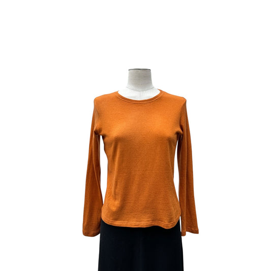 Orange Cashmere Silk Long-Sleeve Jumper