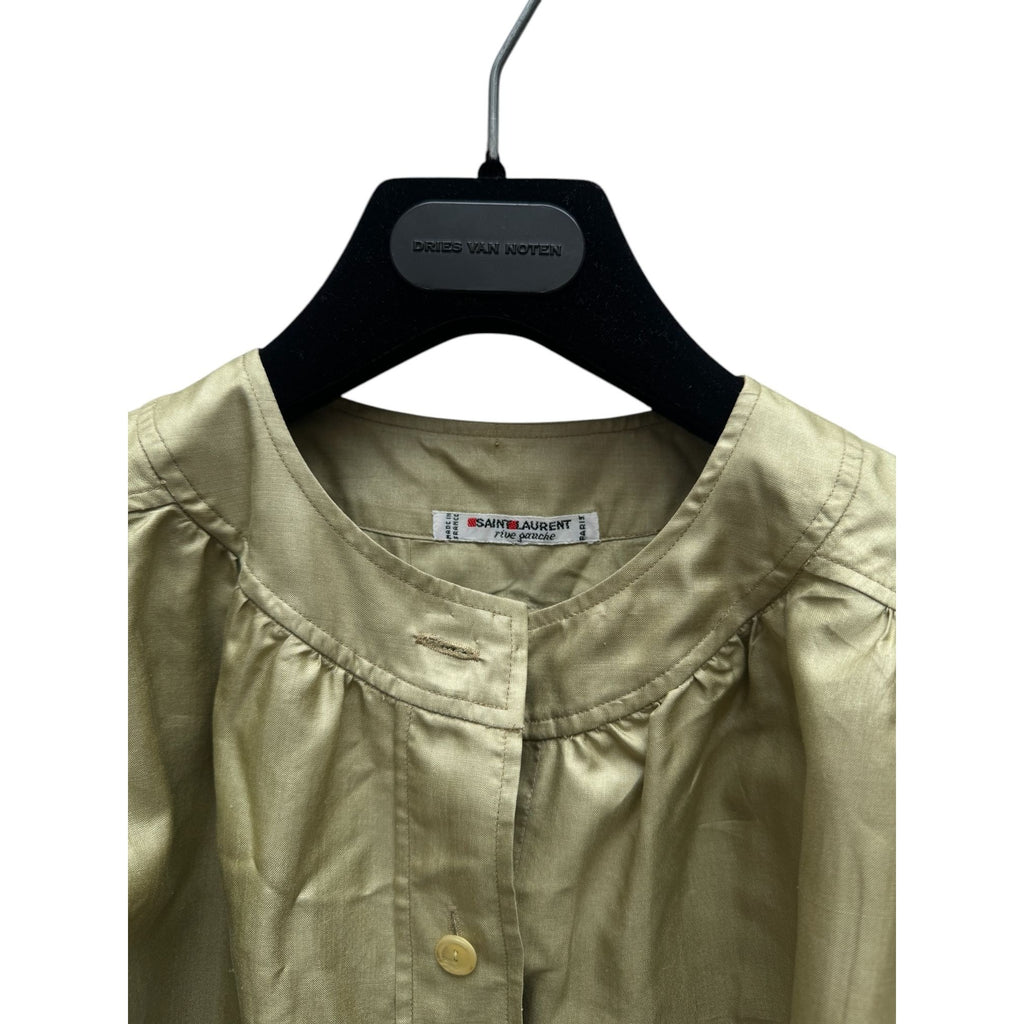 1970s Beige Kaki Silk Shirt