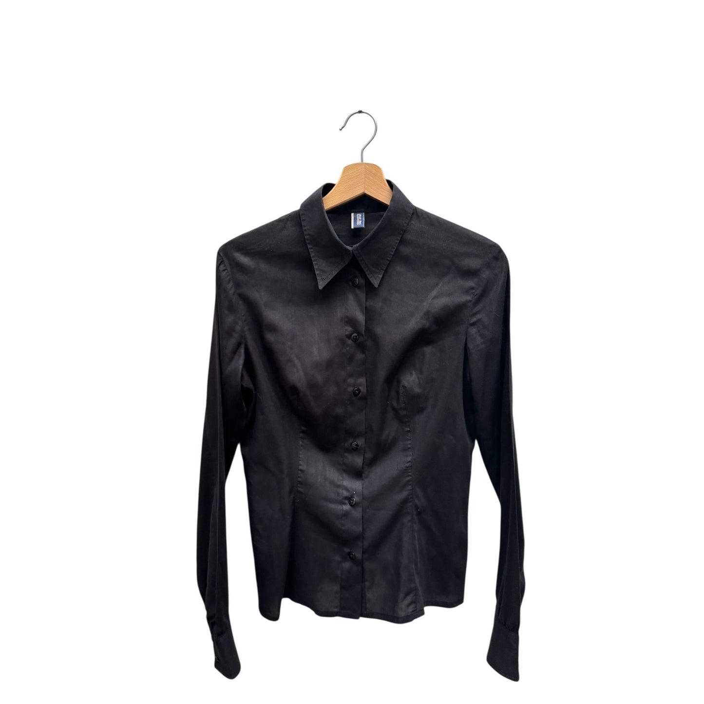 Black Coated Corset Shirt