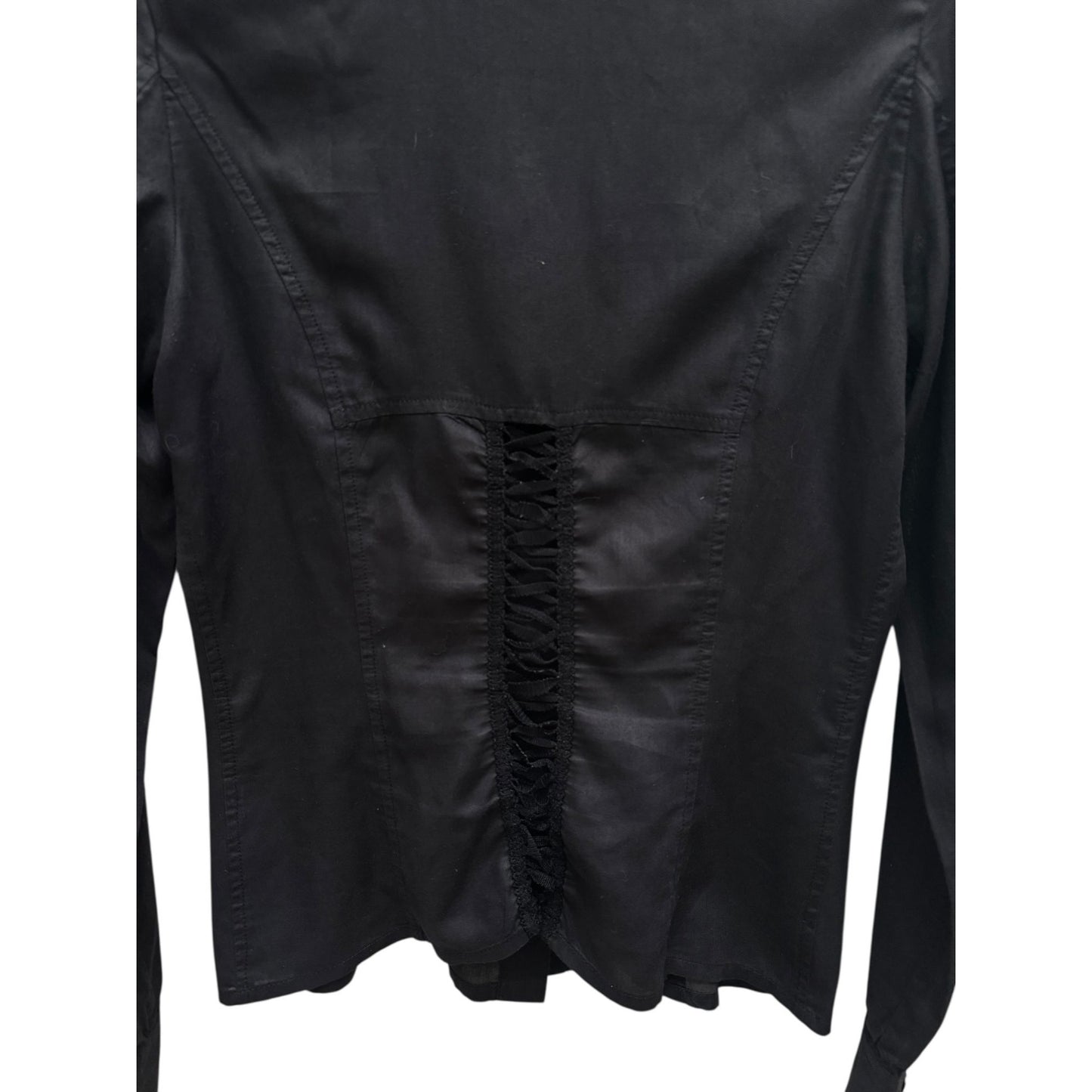 Black Coated Corset Shirt