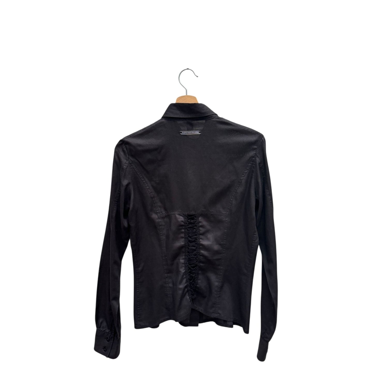 Black Coated Corset Shirt