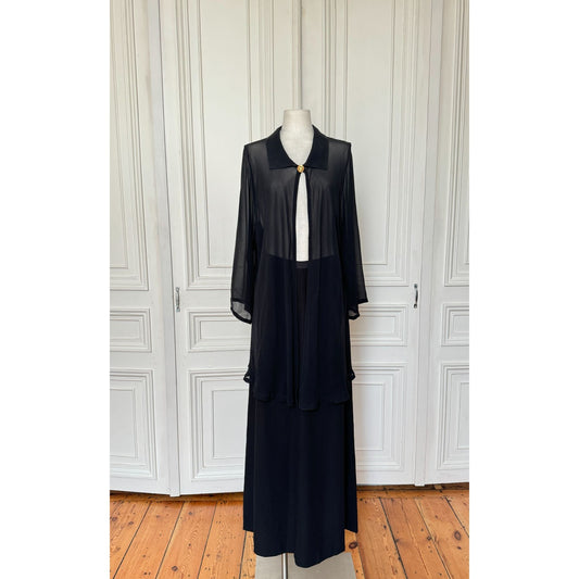 Versatile Couture Black Sheer Silk Shirt 