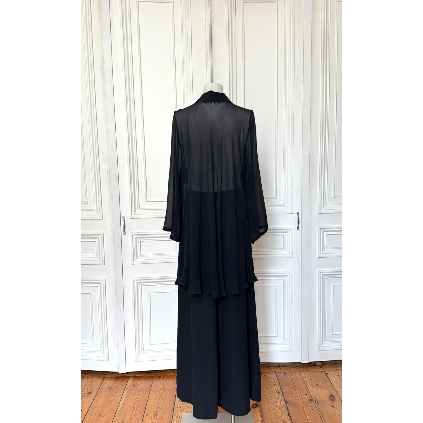 Versatile Couture Black Sheer Silk Shirt 
