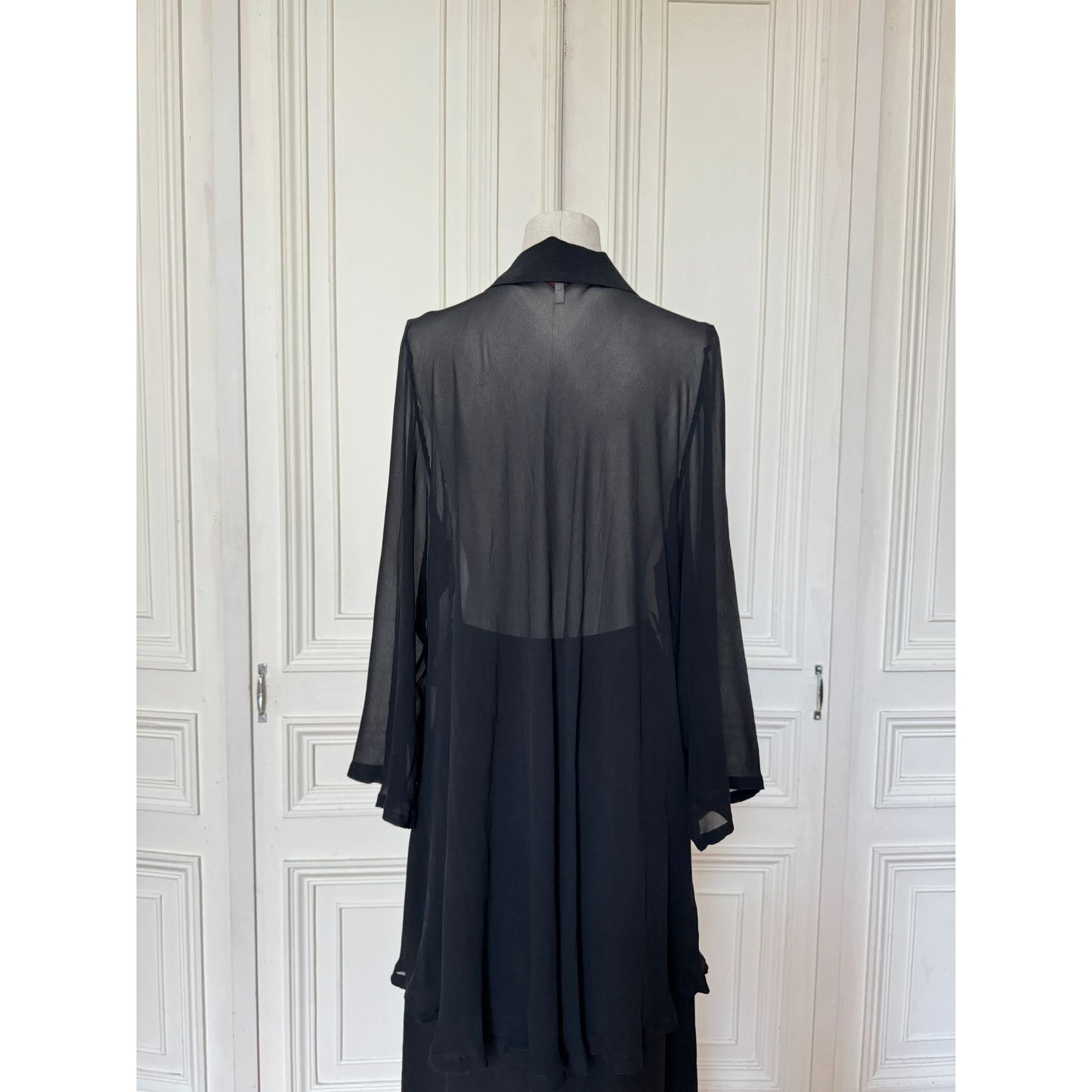 Versatile Couture Black Sheer Silk Shirt 