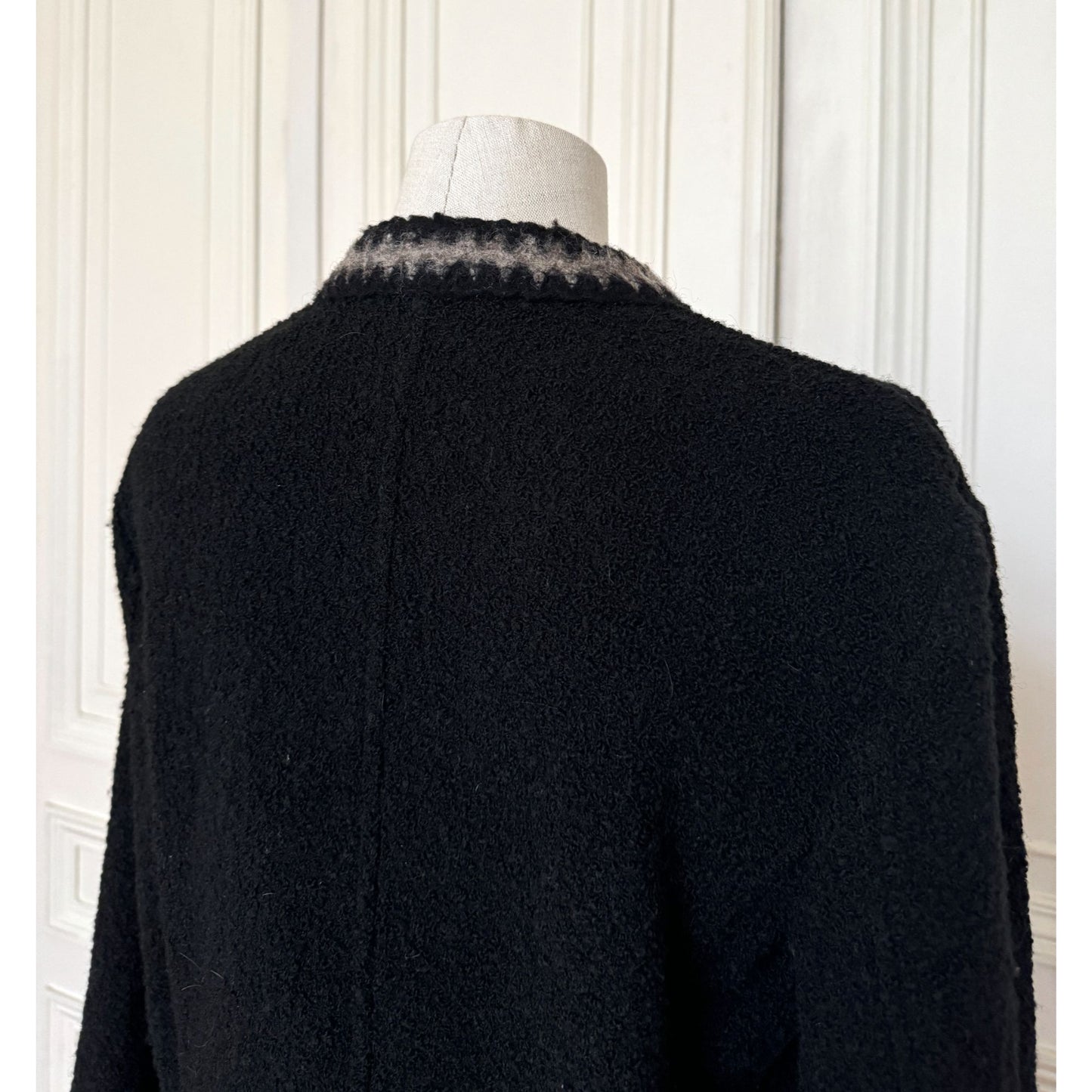 Karl Lagerfeld Fall 1998 Runway Collection Black Bouclé Tweed Wool Jacket
