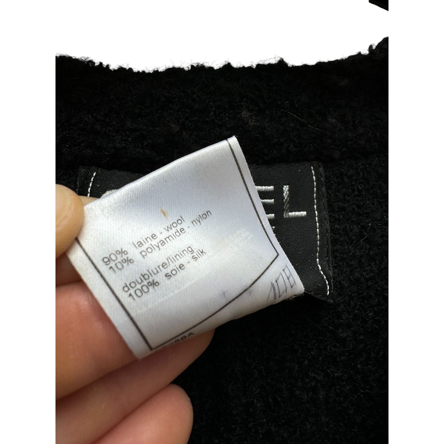 Karl Lagerfeld Fall 1998 Runway Collection Black Bouclé Tweed Wool Jacket