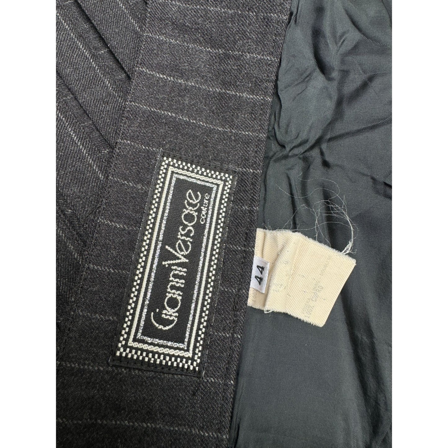 Vintage Grey Wool Striped Mid-Skirt