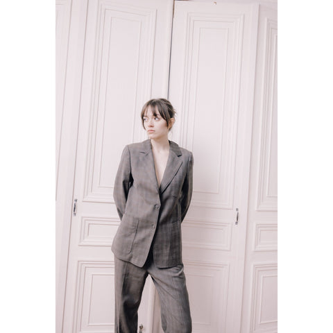 FW 2004 Grey Cut Out Collar Blazer Jacket