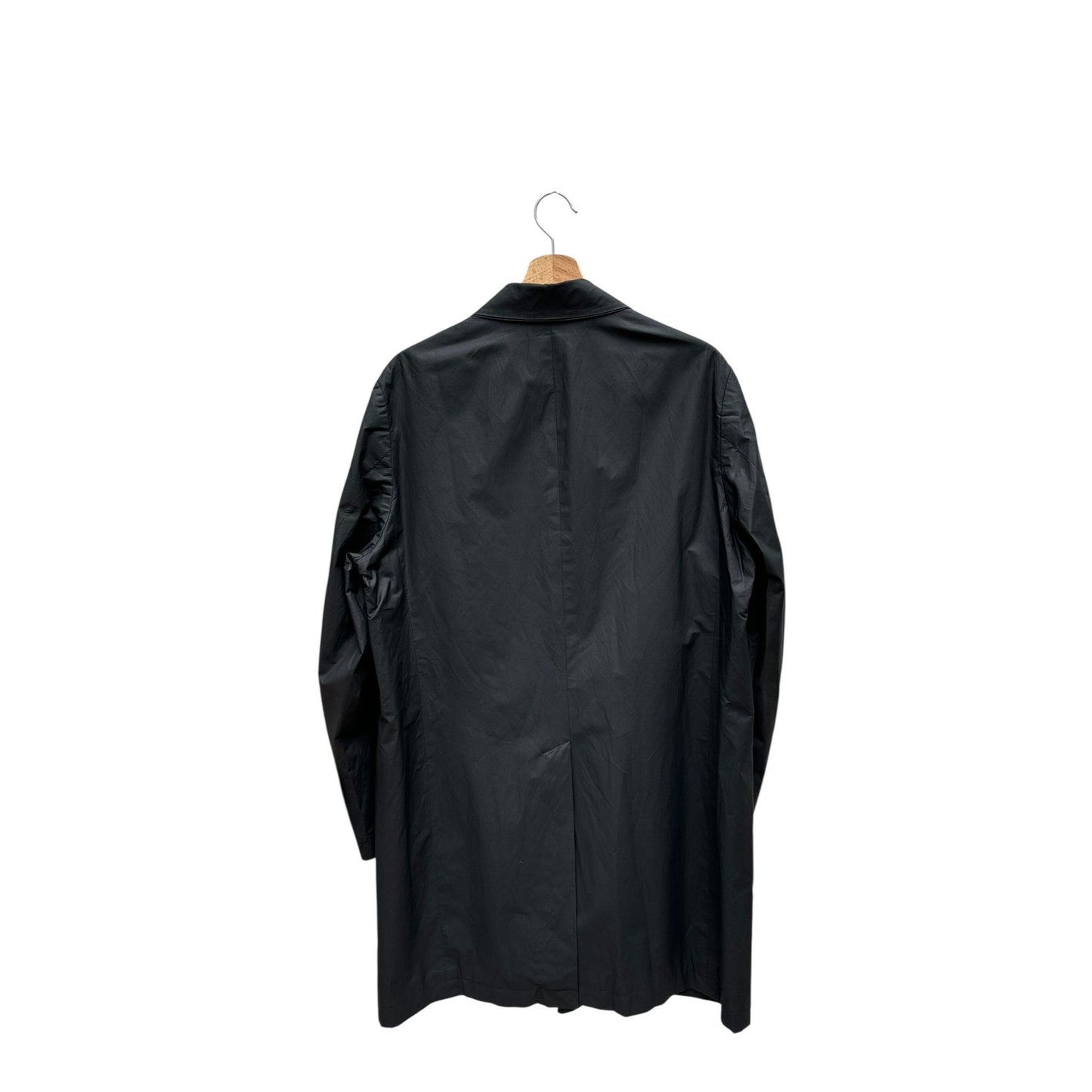 Black Nylon Mac Coat