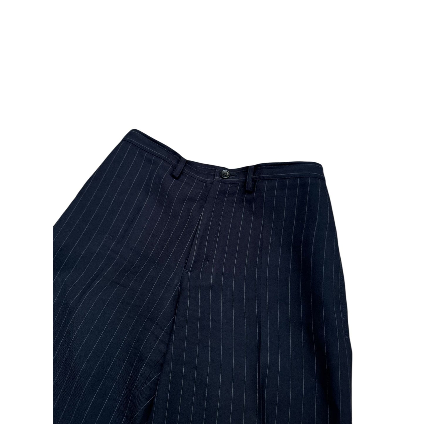 Dark Navy Wool Wide Pant
