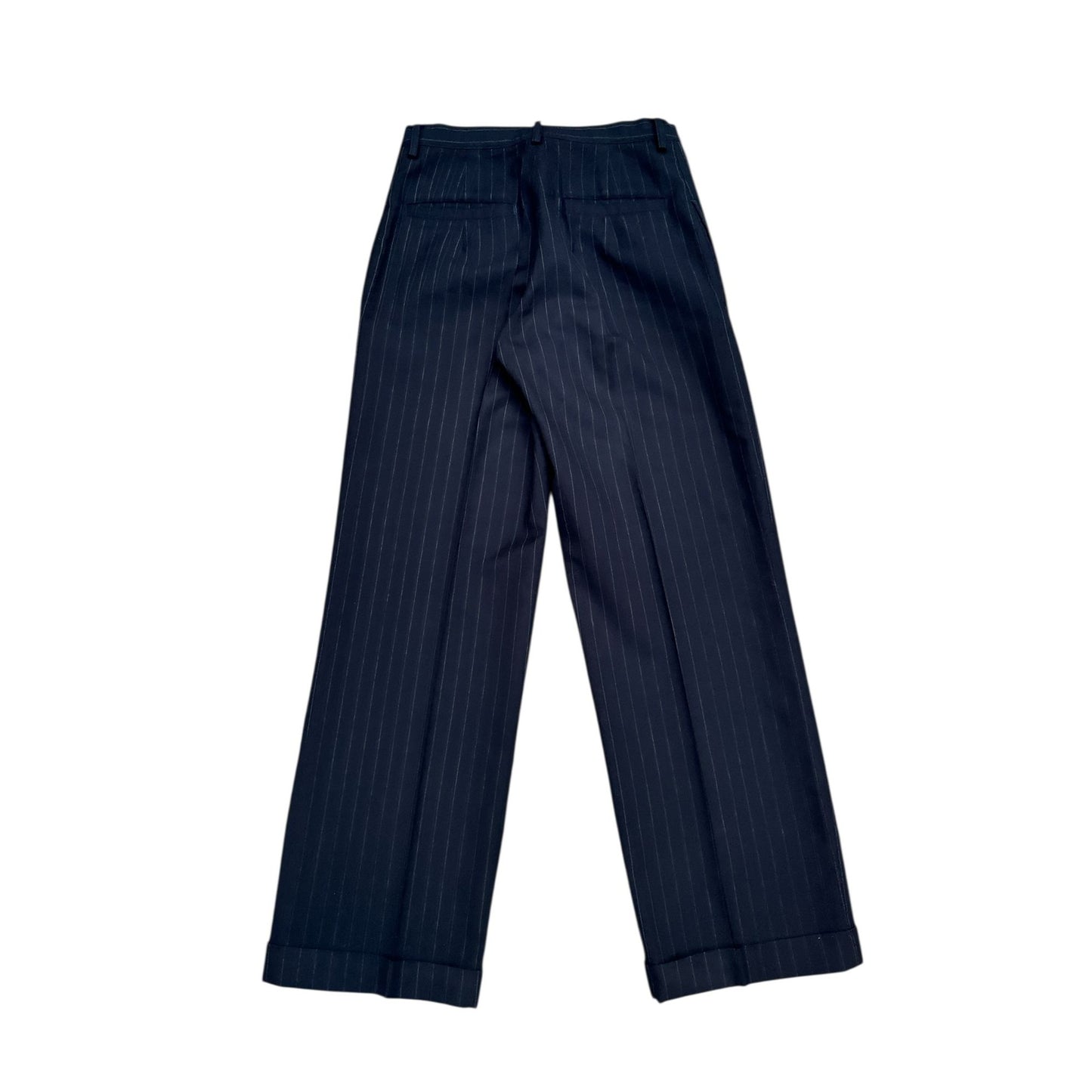 Dark Navy Wool Wide Pant