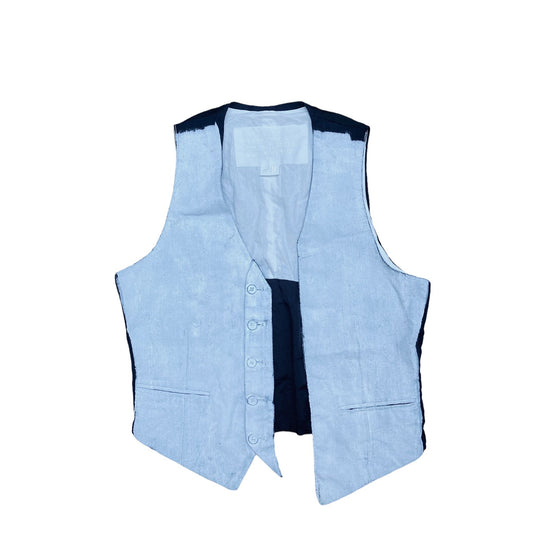 Silver Black Painted Vest Men