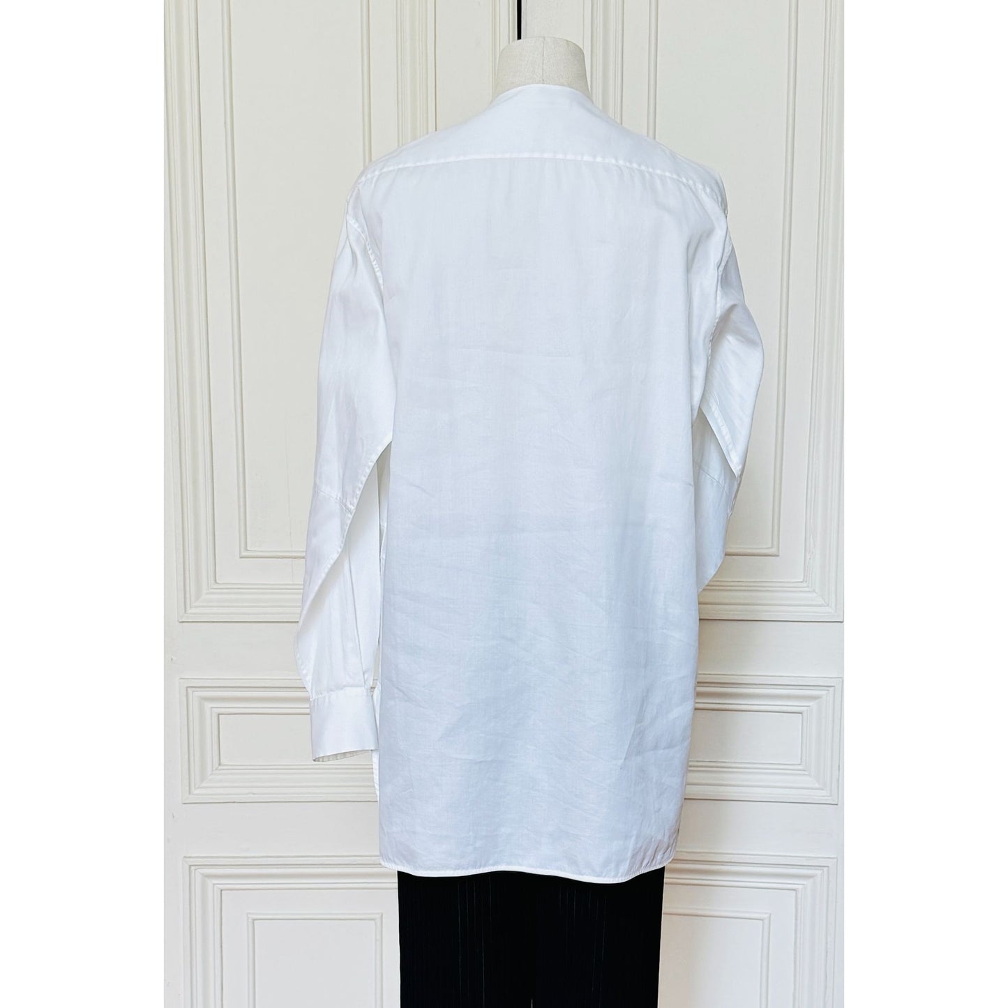 Phoebe Philo White Cotton Shirt with Detachable Lace Front Panel