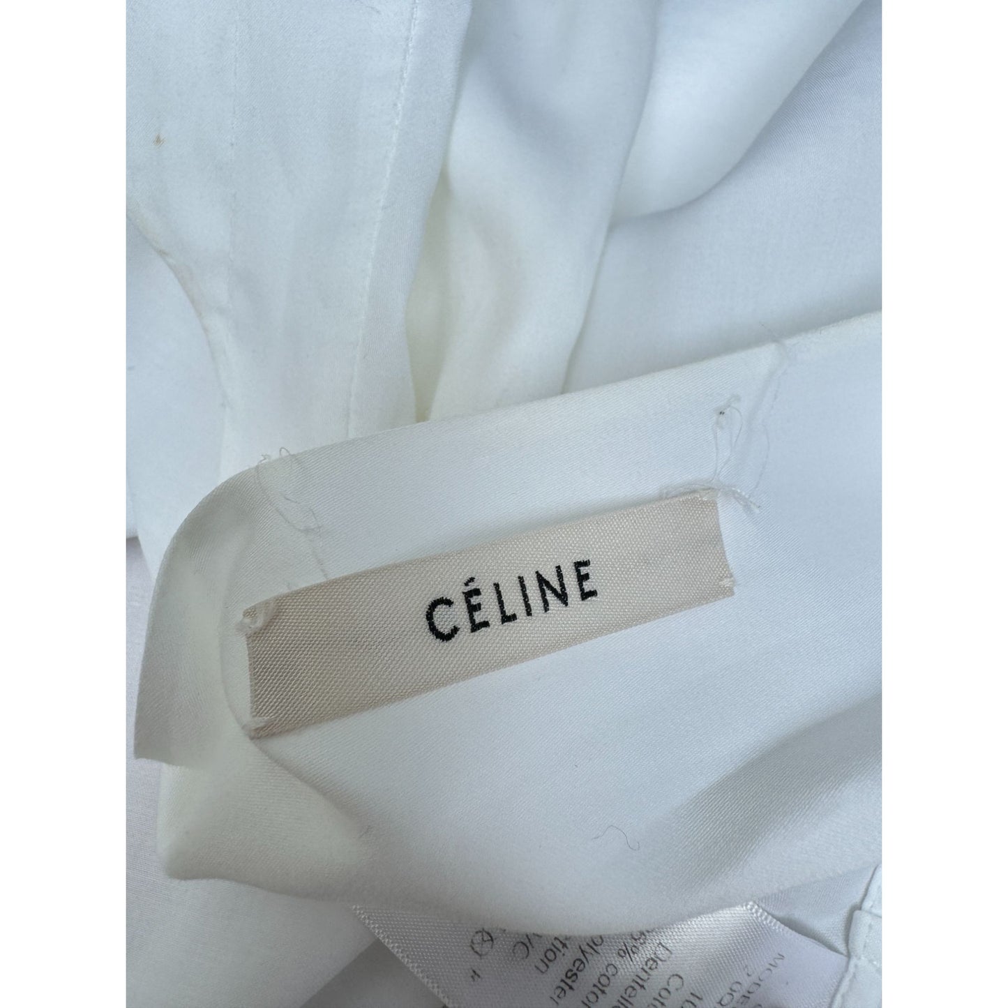 Phoebe Philo White Cotton Shirt with Detachable Lace Front Panel