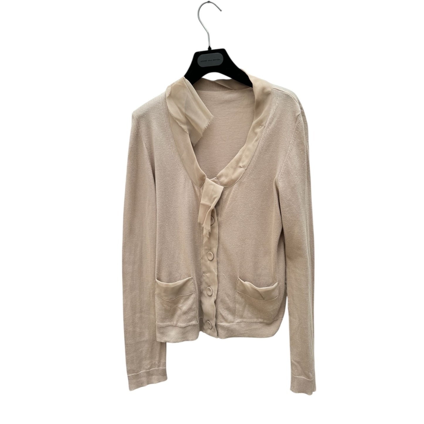  SS 2006 Beige Sheer-Trimmed Cardigan