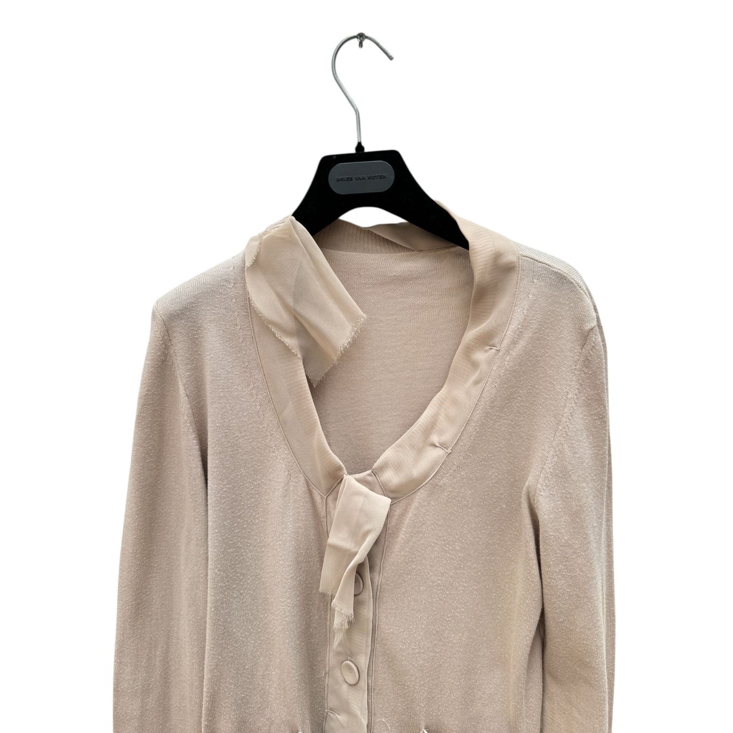  SS 2006 Beige Sheer-Trimmed Cardigan
