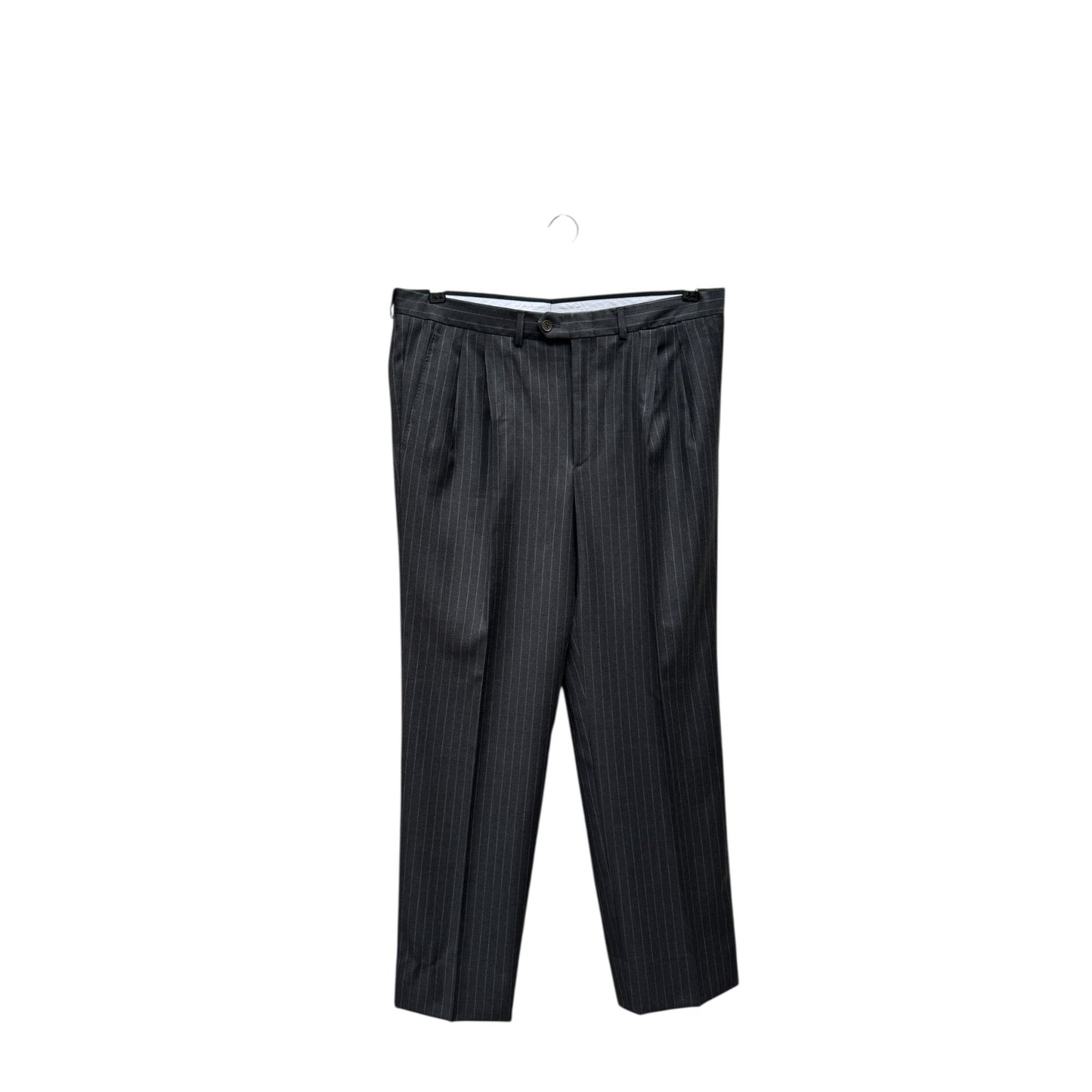 Yves Saint Laurent x Loro Piana Dark Grey Pinstripe Wool Suit Size EU 52 / US 42R