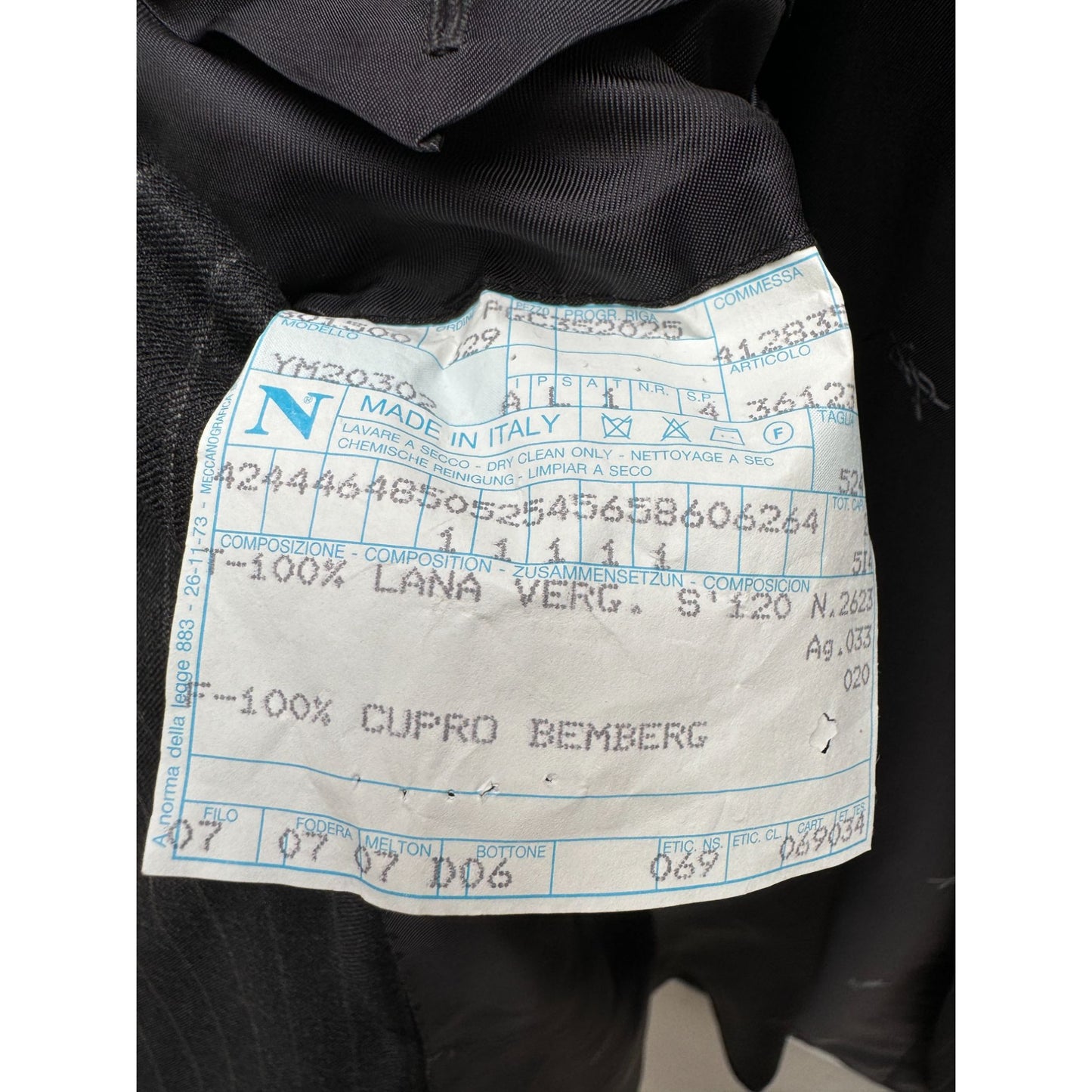 Yves Saint Laurent x Loro Piana Dark Grey Pinstripe Wool Suit Size EU 52 / US 42R