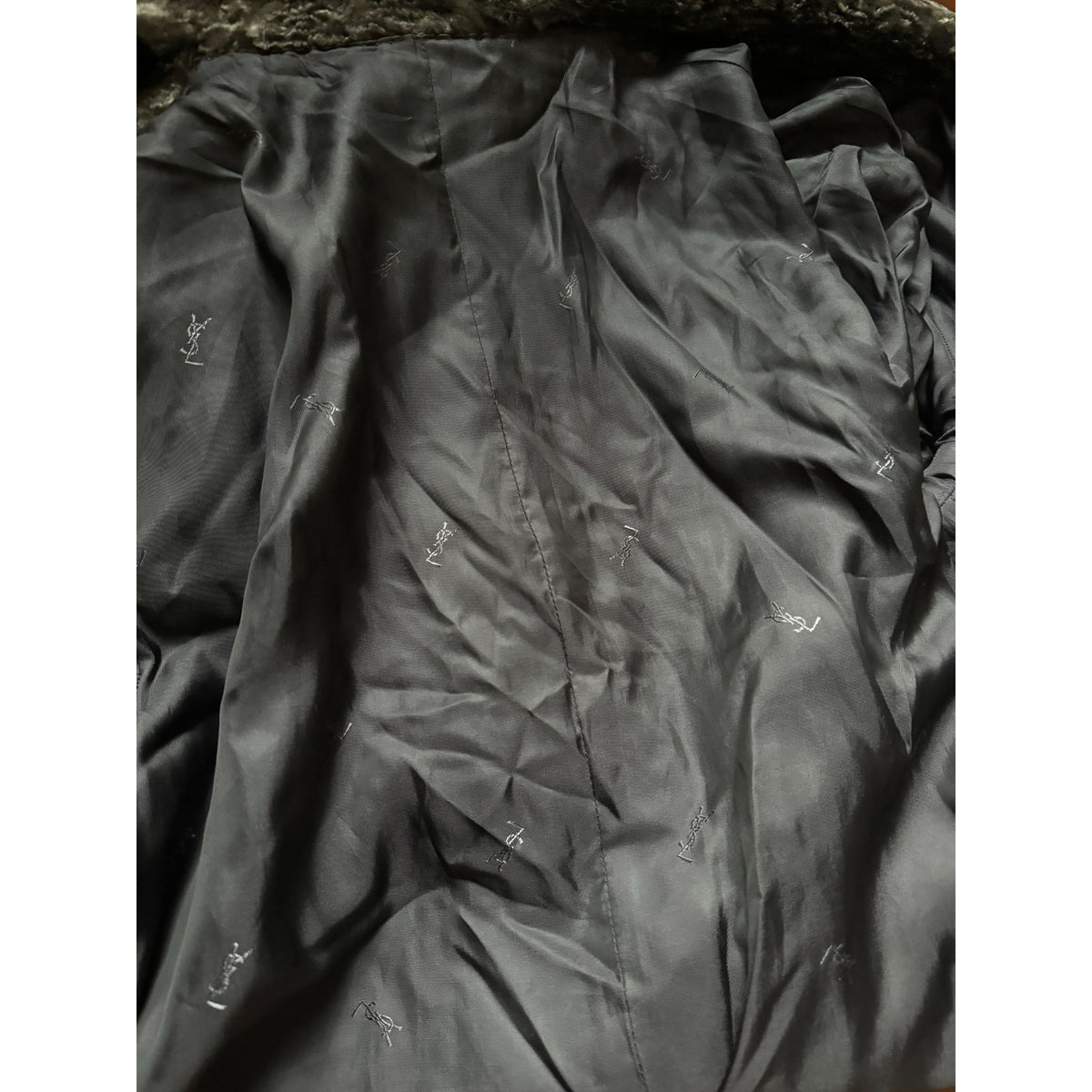 1990s Grey Textured Velvet Long Coat
