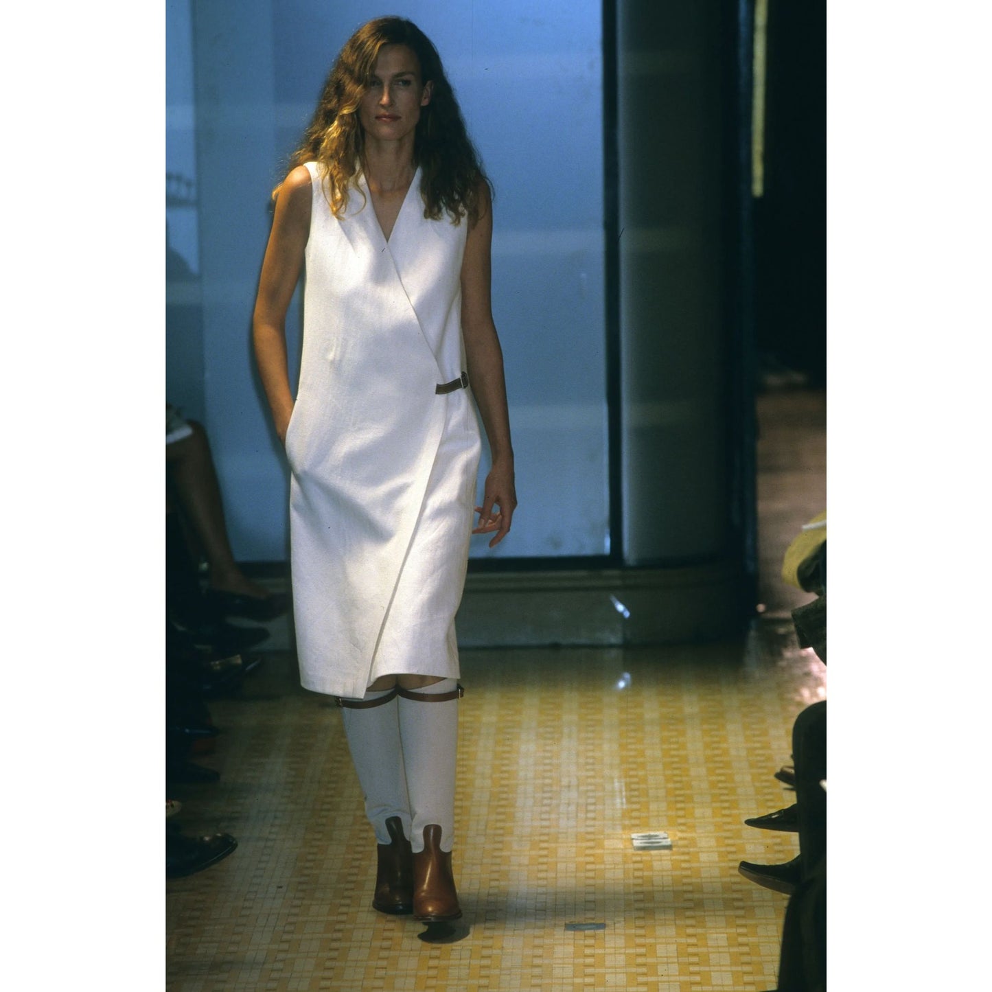 Hermes by Martin Margiela Spring/Summer 2002 Red Linen Wrap Dress