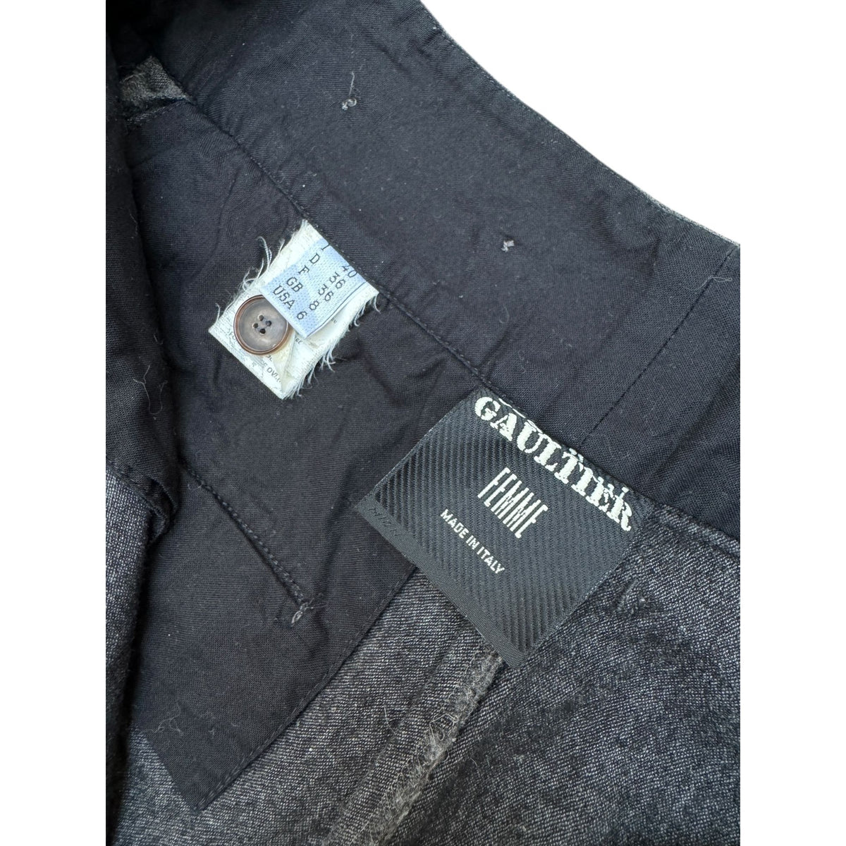 1990s Grey Virgin Wool High-Waisted Pants