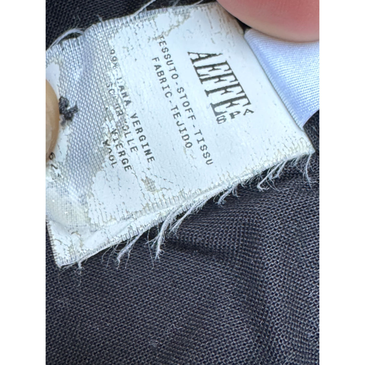1990s Grey Virgin Wool High-Waisted Pants