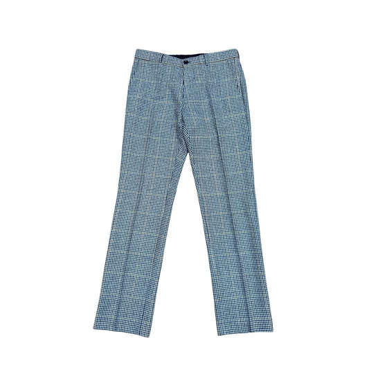 Grey Houndstooth Wool Trousers