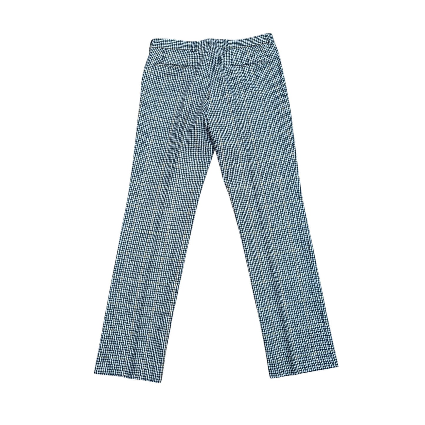 Grey Houndstooth Wool Trousers