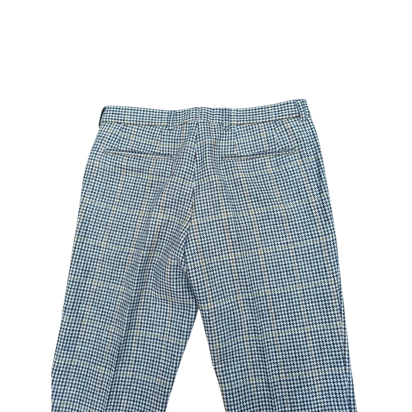 Grey Houndstooth Wool Trousers