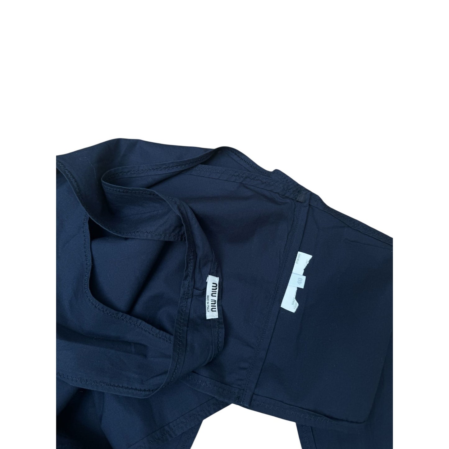 Navy Cotton Open Back Top  Size IT 40