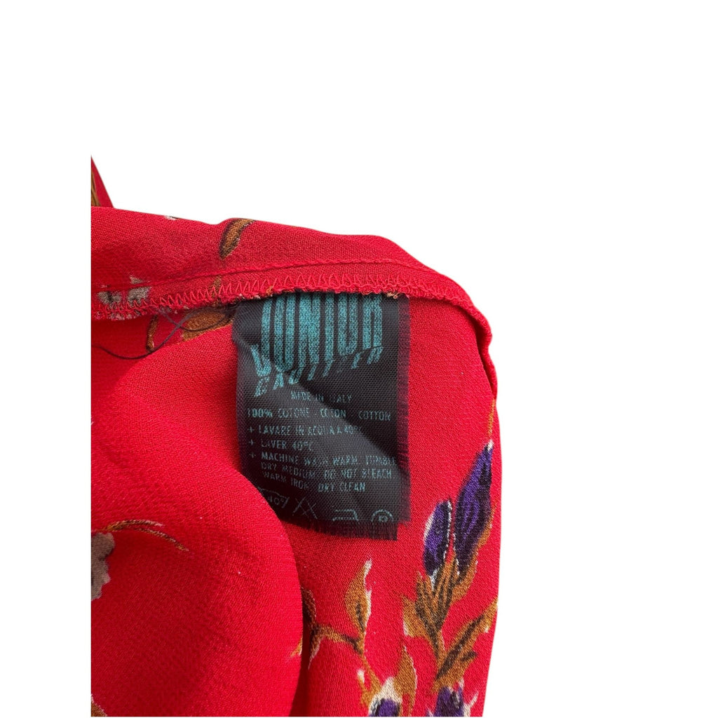 Red Viscose Floral Buttoned Shirt