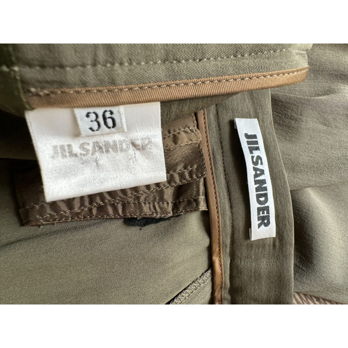 1990s Khaki Wool Straight-Leg Trousers