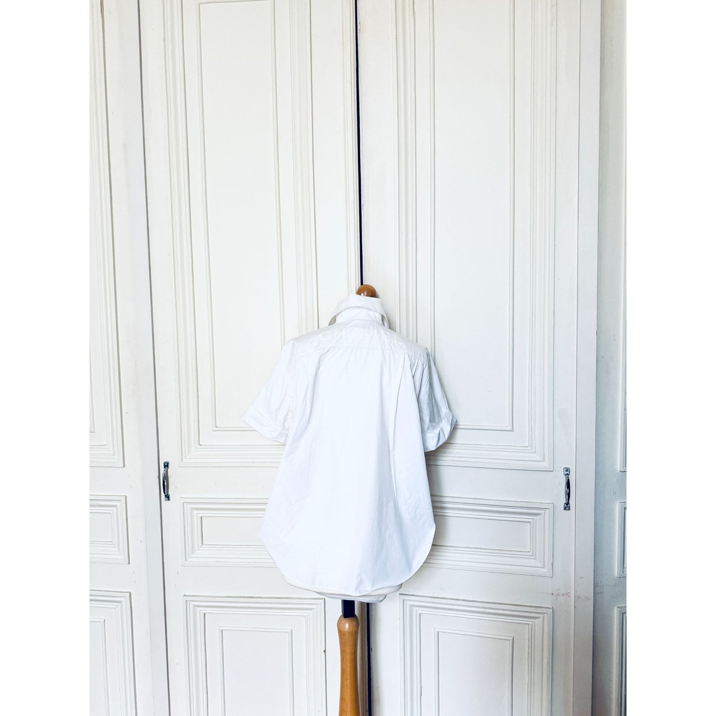 2020 White Cotton Cropped Shirt